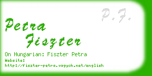 petra fiszter business card